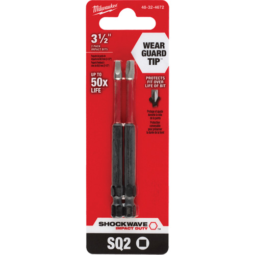 Embout de tournevis Shockwave Impact Duty, Carr&eacute;e, Embout #2, Prise 1/4", Longueur 3-1/2" Distribution Industrielle GC