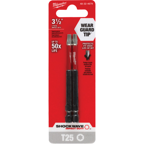 Shockwave Impact Duty Screwdriver Bit, Torx, T-25 Tip, 1/4" Drive Size, 3-1/2" Length Distribution Industrielle GC