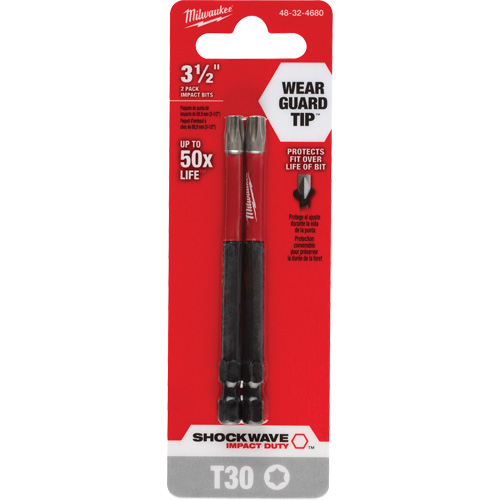 Shockwave Impact Duty Screwdriver Bit, Torx, T-30 Tip, 1/4" Drive Size, 3-1/2" Length Distribution Industrielle GC