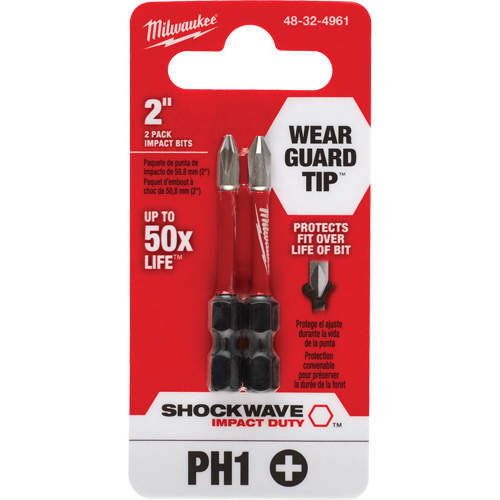 Embout de tournevis Shockwave Impact Duty, Phillips, #1, Prise 1/4" Distribution Industrielle GC