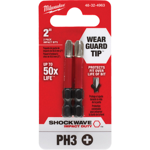 Embout de tournevis Shockwave Impact Duty, Phillips, #3, Prise 1/4" Distribution Industrielle GC
