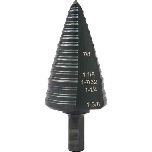 Foret &eacute;tag&eacute; &agrave; trous multiples no 12, 7/8" - 1-3/8", Incr&eacute;ments de 1/16", Acier rapide Distribution Industrielle GC