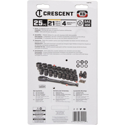 Ensemble d'outils pour m&eacute;canicien, 25 Mcx, Prise de 3/8" Distribution Industrielle GC