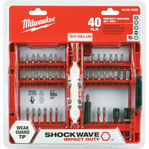 40-Piece Shockwave Impact Duty Driver Bit Set Distribution Industrielle GC