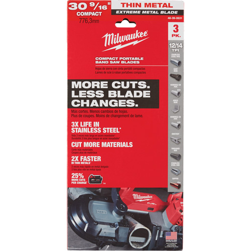 Lames-ruban pour coupes de m&eacute;taux extr&ecirc;mes, Acier rapide, 30-9/16" lo x 1/2" la x &eacute;paisseur 0,02", 12/14 dents par pouce Distribution Industrielle GC