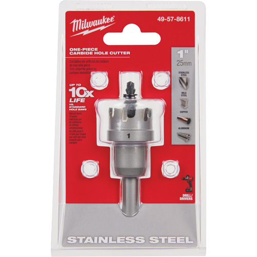 One-Piece Carbide Hole Cutters, 1", 3/16" Depth of Cut Distribution Industrielle GC
