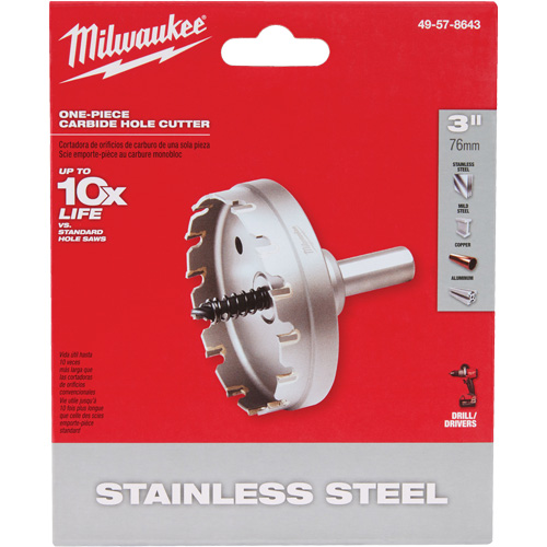 One-Piece Carbide Hole Cutters, 3", 3/16" Depth of Cut Distribution Industrielle GC
