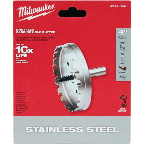 One-Piece Carbide Hole Cutters, 4", 3/16" Depth of Cut Distribution Industrielle GC