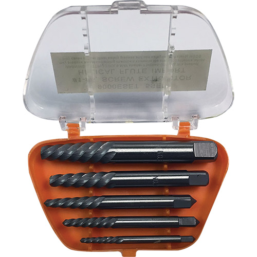 Jeu d'extracteurs de vis avec forets DRILLCO, Carbure, 5 Morcea Distribution Industrielle GC