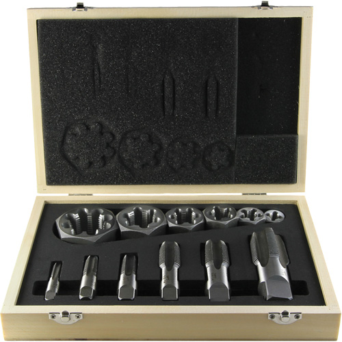 Jeu de tarauds pour tuyau DRILLCO, 12 Morcea Distribution Industrielle GC