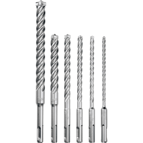 Trousse de forets &agrave; 4 cannelures pour perceuse &agrave; percussion MX4, 6 morceaux, Carbure Distribution Industrielle GC