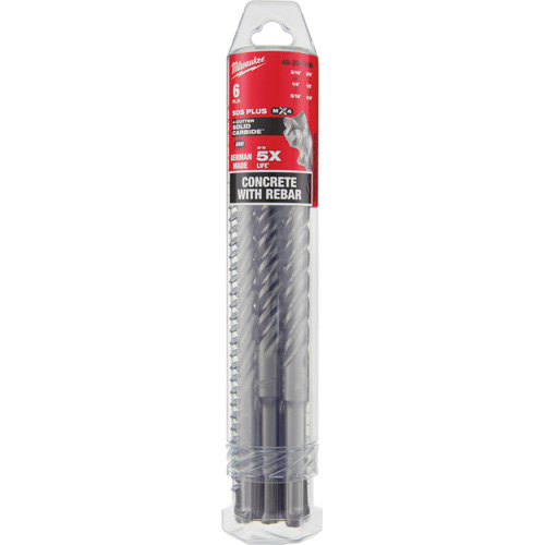 Trousse de forets &agrave; 4 cannelures pour perceuse &agrave; percussion MX4, 6 morceaux, Carbure Distribution Industrielle GC