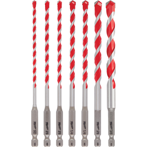 Jeu de forets pour perceuse &agrave; percussion Shockwave, 7 morceaux, Carbure Distribution Industrielle GC