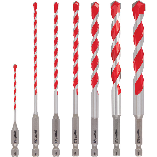Grand jeu de forets pour perceuse &agrave; percussion Shockwave, 7 morceaux, Carbure Distribution Industrielle GC