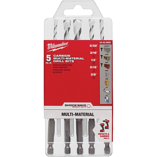 Shockwave Multi-Material Drill Bit Set, 5 Pieces, Carbide Distribution Industrielle GC