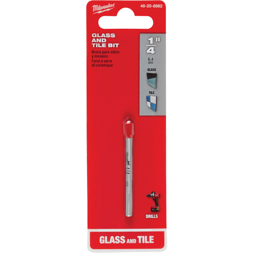 Foret pour verre et carreaux, 1/4", Carbure Distribution Industrielle GC