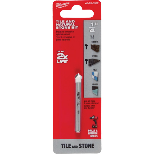 Foret pour la pierre naturelle, 1/4", Carbure Distribution Industrielle GC