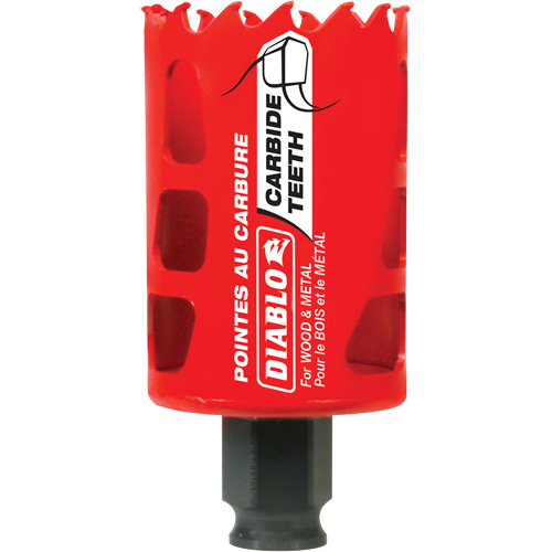 Wood & Metal Hole Saw, 1-3/4", 2-3/8" Depth of Cut, Carbide Distribution Industrielle GC