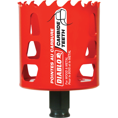 Wood & Metal Hole Saw, 2-9/16", 2-3/8" Depth of Cut, Carbide Distribution Industrielle GC