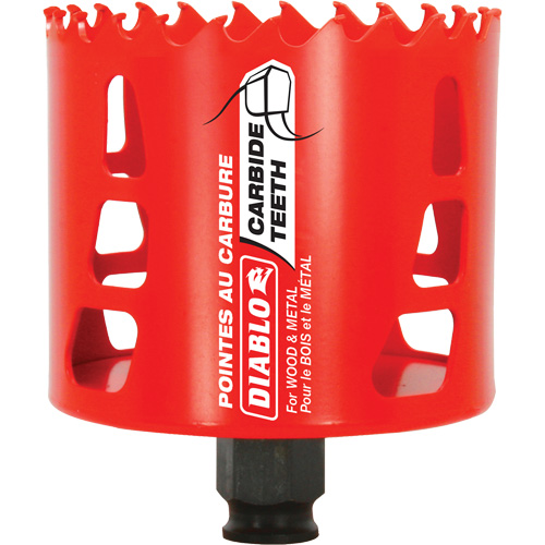 Wood & Metal Hole Saw, 3-1/8", 2-3/8" Depth of Cut, Carbide Distribution Industrielle GC