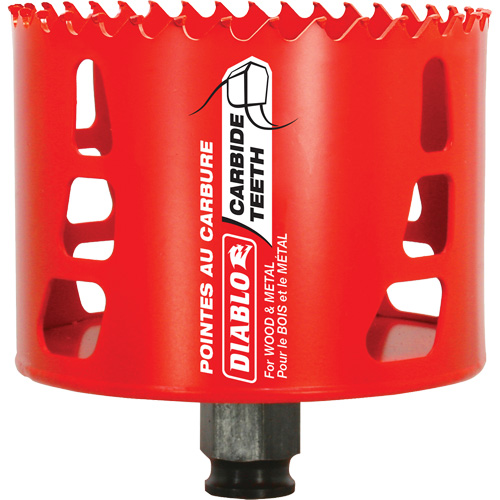 Wood & Metal Hole Saw, 3-1/2", 2-3/8" Depth of Cut, Carbide Distribution Industrielle GC