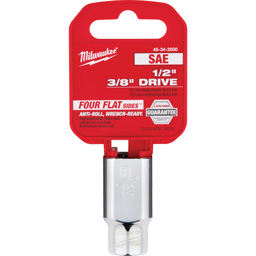Prise SAE avec c&ocirc;t&eacute;s Four Flats, 3/8", Prise 1/2", 6 pans Distribution Industrielle GC