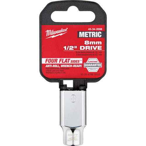 Metric Socket with Four Flat Sides, 8 mm, 1/2" Drive, 6 Points Distribution Industrielle GC