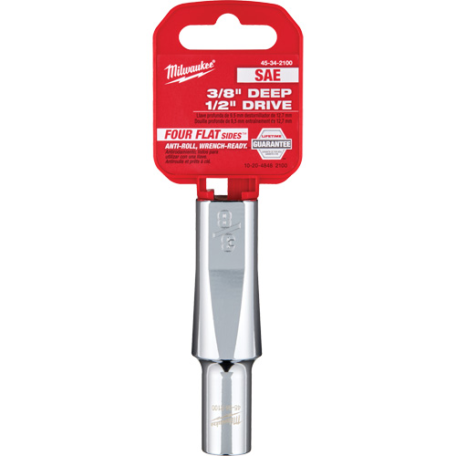 SAE Socket with Four Flat Sides, 3/8", 1/2" Drive, 6 Points, Deep Distribution Industrielle GC