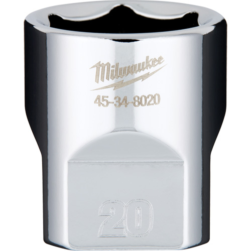 Douille m&eacute;trique avec c&ocirc;t&eacute;s Four Flats, 20 mm, Prise 3/8", 6 pans Distribution Industrielle GC