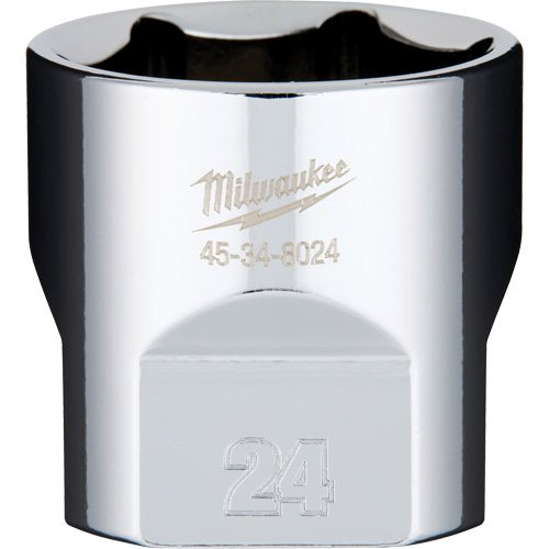 Douille m&eacute;trique avec c&ocirc;t&eacute;s Four Flats, 24 mm, Prise 3/8", 6 pans Distribution Industrielle GC
