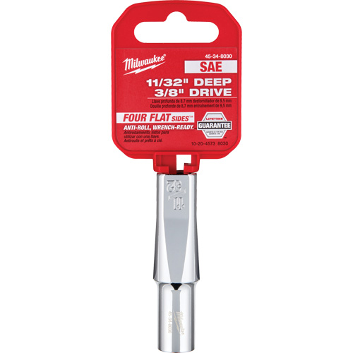 Douille SAE avec c&ocirc;t&eacute;s Four Flats, 11/32", Prise 3/8", 6 pans, Profond Distribution Industrielle GC