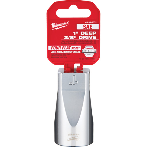 Douille SAE avec c&ocirc;t&eacute;s Four Flats, 1", Prise 3/8", 6 pans, Profond Distribution Industrielle GC