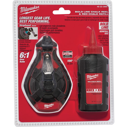 Trousse de cordeau &agrave; craie &agrave; ligne grasse Distribution Industrielle GC