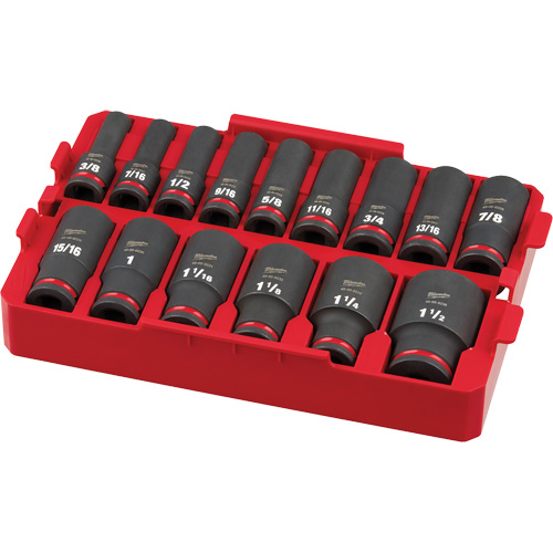 Jeu de douilles SAE Shockwave Impact Duty Packout, 15 Mcx, Chocs, Prise de 1/2", Profond Distribution Industrielle GC