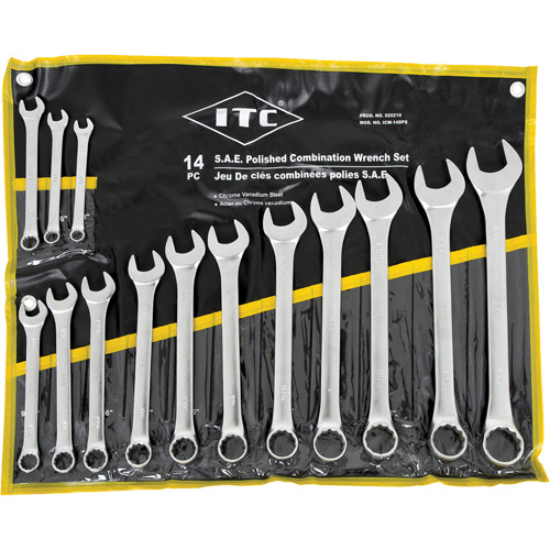 ICW-14PS Polished Wrench Set, Combination, 14 Pieces, Imperial Distribution Industrielle GC