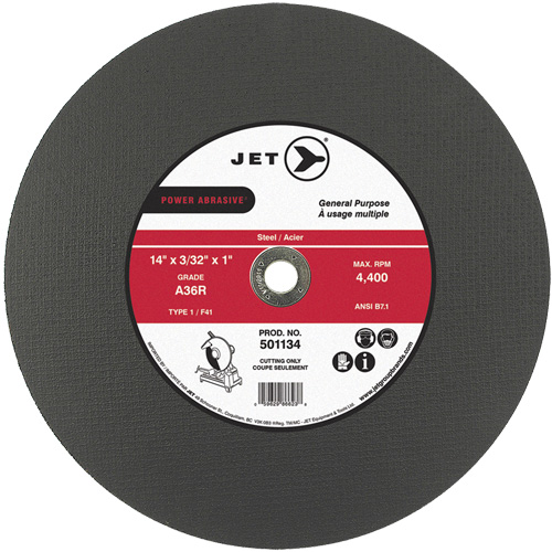 A36R Power Abrasive Cut-Off Wheel, 14" x 3/32", 1" Arbor, Type 1, 4400 RPM Distribution Industrielle GC