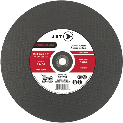 A24GP Power Abrasive Cut-Off Wheel, 20" x 5/32", 1" Arbor, Type 1, 3000 RPM Distribution Industrielle GC