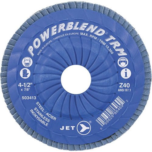 PowerBlend Trimmable Flap Disc, 5" x 7/8", Type 29, Z40 Grit, Zirconia Alumina Distribution Industrielle GC