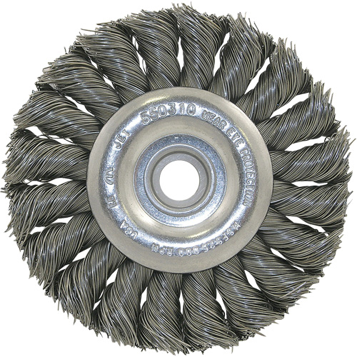 3K114 Unthreaded Knot Twisted Wire Wheel, 3-1/4" Dia., 0.014" Fill, 3/8"-1/2 Arbor Distribution Industrielle GC