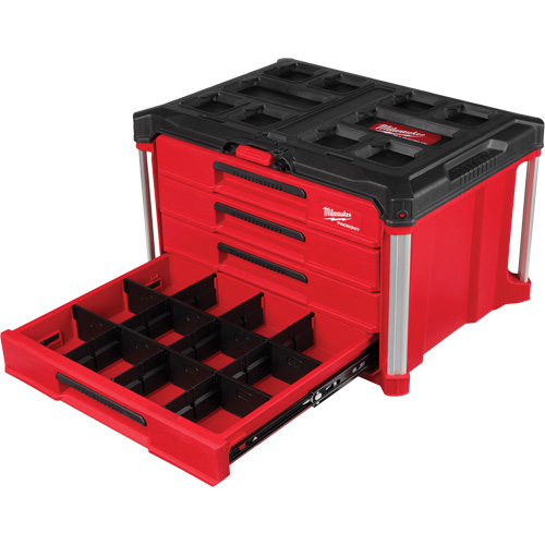 Boîte &agrave; outils avec 4 tiroirs PackOut, 16-3/10" x 22-1/5" x 14-3/10", Rouge Distribution Industrielle GC