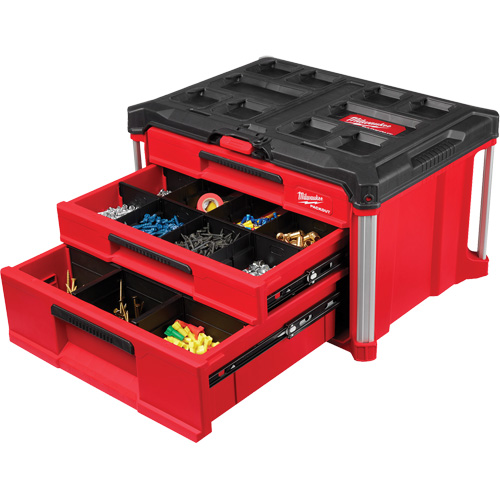 Boîte &agrave; outils avec 3 tiroirs PackOut, 16-3/10" x 22-1/5" x 14-3/10", Rouge Distribution Industrielle GC