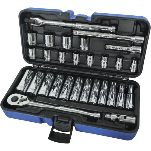 Jeux Rochets & douilles &agrave; 12 pans combin&eacute;s, 30 Mcx, Prise de 3/8", Profond Distribution Industrielle GC