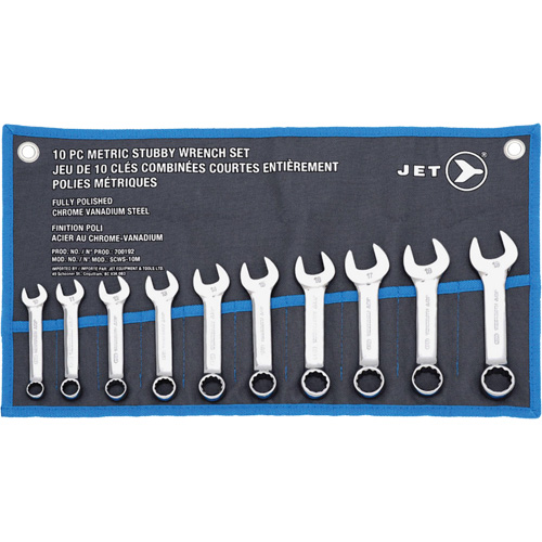 SCWS-10M Stubby Wrench Sets, Combination, 10 Pieces, Metric Distribution Industrielle GC