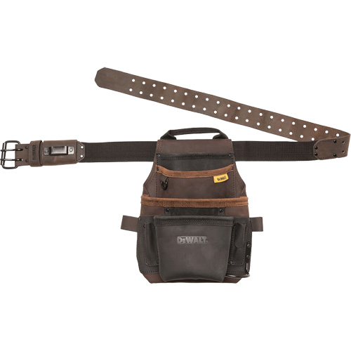 Poche &agrave; outils et ceinture, Porte-outil multiple, Cuir, 12 Poches Distribution Industrielle GC