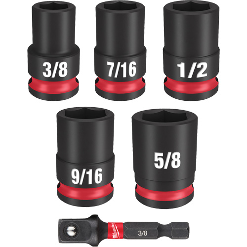 Jeu de douilles SAE &agrave; 6 pans Shockwave Impact Duty, 6 Mcx, Chocs, Prise de 3/8" Distribution Industrielle GC