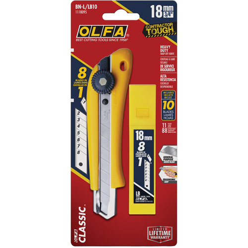 Heavy-Duty Utility Knife with Replacement Blades, 18 mm, Stainless Steel Blade Distribution Industrielle GC
