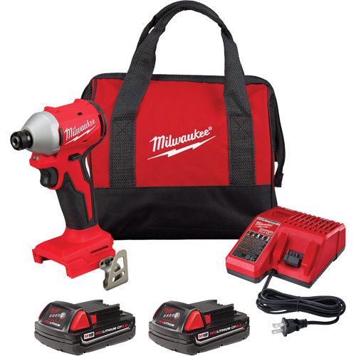 Ensemble tournevis &agrave; chocs hexagonaux compacts &agrave; 3 vitesses sans balai M18, Lithium-ion, 18 V, Mandrin 1/4", Couple 1700 lb-po Distribution Industrielle GC