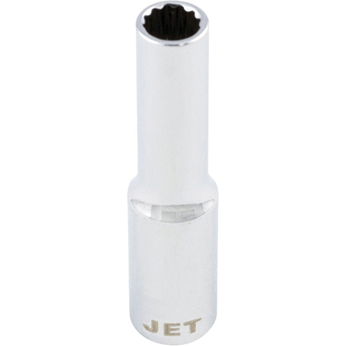 Chrome Socket, 8 mm, 1/4" Drive, 12 Points, Deep Distribution Industrielle GC