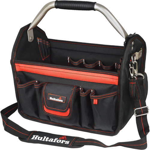 Porte-outils de 14" &agrave; dessus ouvert, Polyester balistique, Noir/Rouge Distribution Industrielle GC