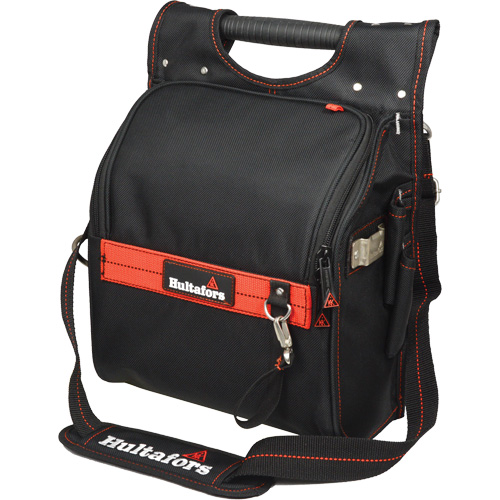 Pochette porte-outils pour &eacute;lectricien professionnel &agrave; fermeture &agrave; glissi&egrave;re, Polyester balistique, 19 pochettes, Noir/Rouge Distribution Industrielle GC